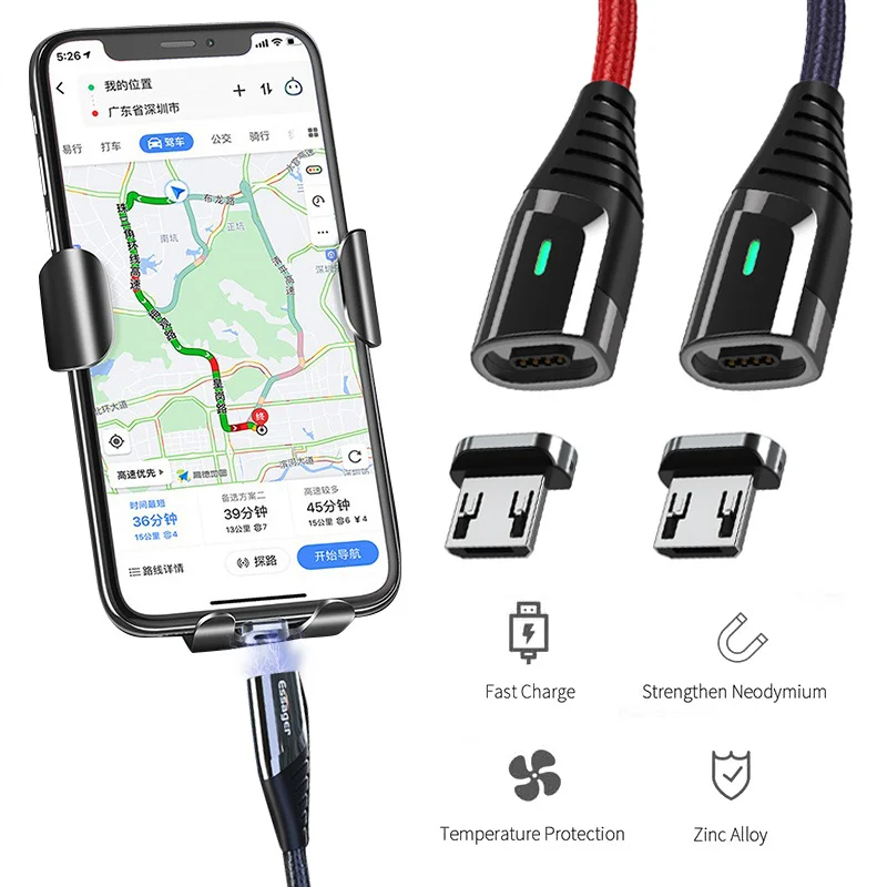 Магнитный зарядный кабель Micro USB 1 м/2 м для Samsung Huawei Xiaomi быстрой зарядки магнитный