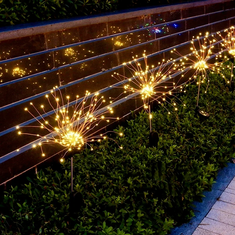

Solar Powered Outdoor Waterproof Dandelion Fireworks Lamp Flash String 90 LED /150 LED for Garden Lawn Landscape LED Sun Light