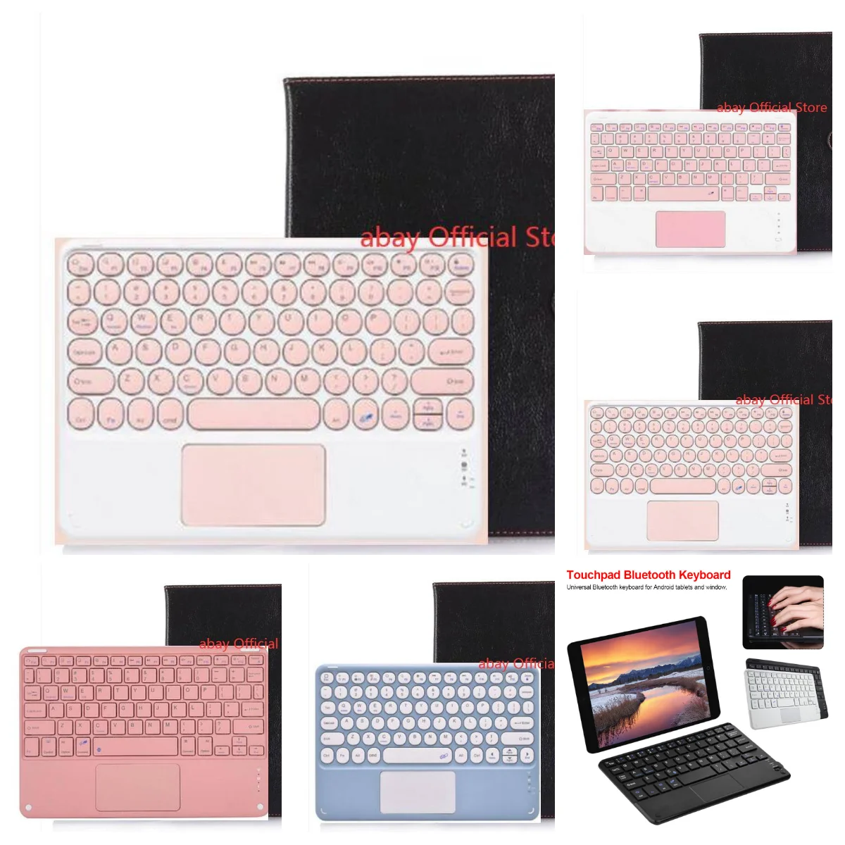 

Bluetooth Keyboard PU Leather stand Cover Tablet 10.1 Universal Case Soft Silicone for 10 10.1 inch Android Magnetic Shell