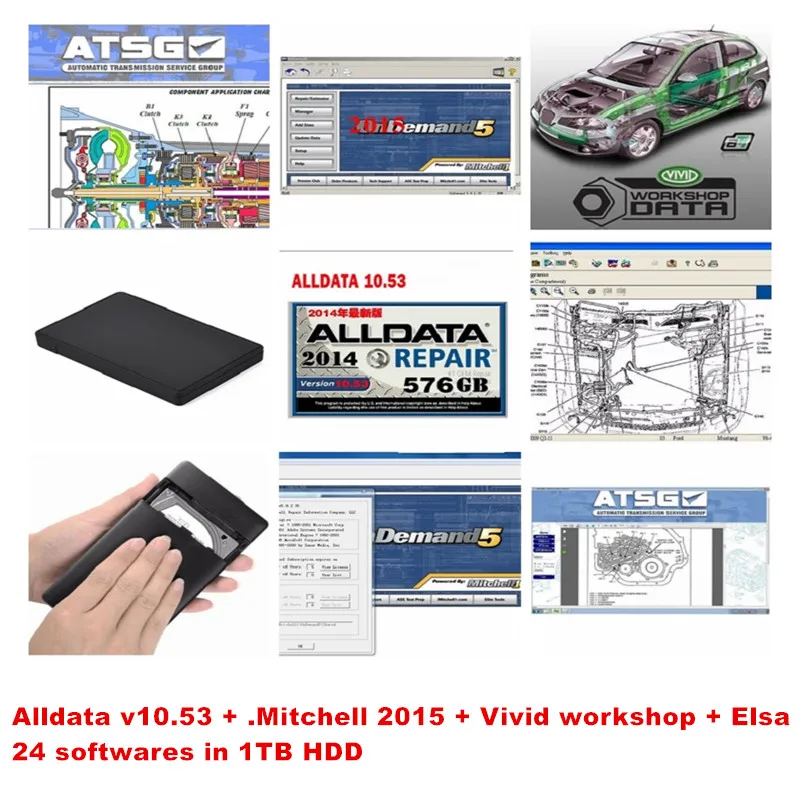 Alldata V10.53 DHL Бесплатная доставка 2020 lldata + Mit/chell 2015 ImmoKiller tecdoc яркие тяжелый EtttTK авто