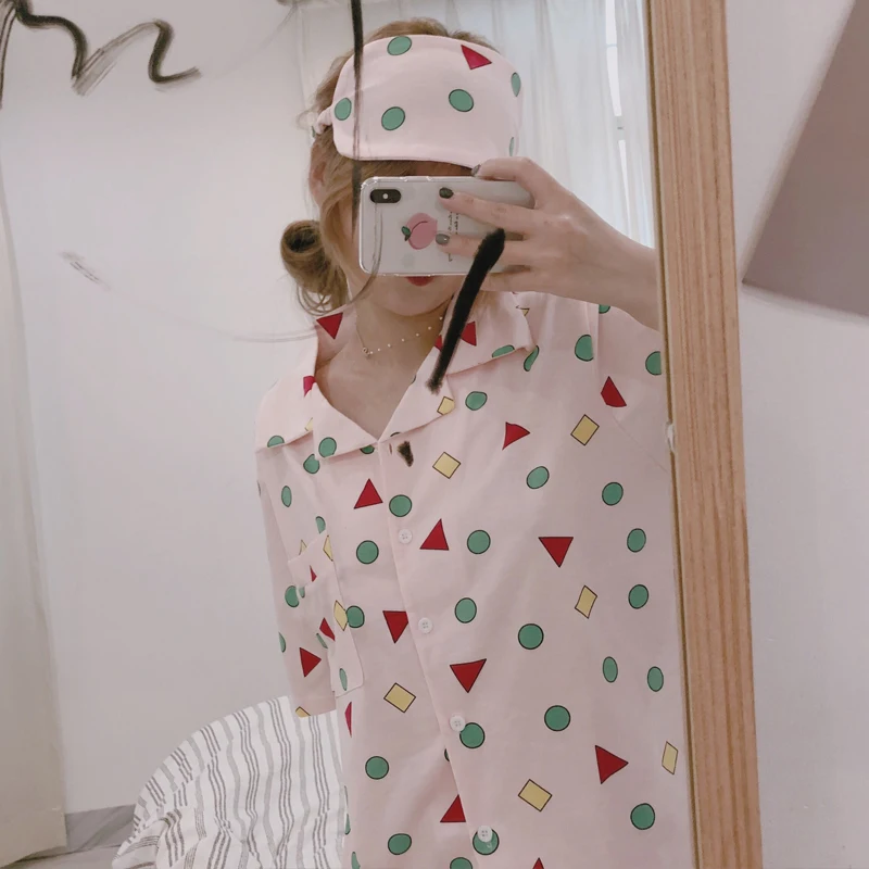 pink Женский пижамный комплект Bangtan для мальчиков Kpop Harajuku мультфильм печатных пижамы кавай корейский японский Kawaii Pijama Mujer хлопковая одежда для сна - Цвет: pink