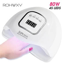 ROHWXY уф светодиодные лампа для ногтей для маникюра 80W сушилка ногтей все для ногтей гель лака лед ламп инструмента нейл-арта