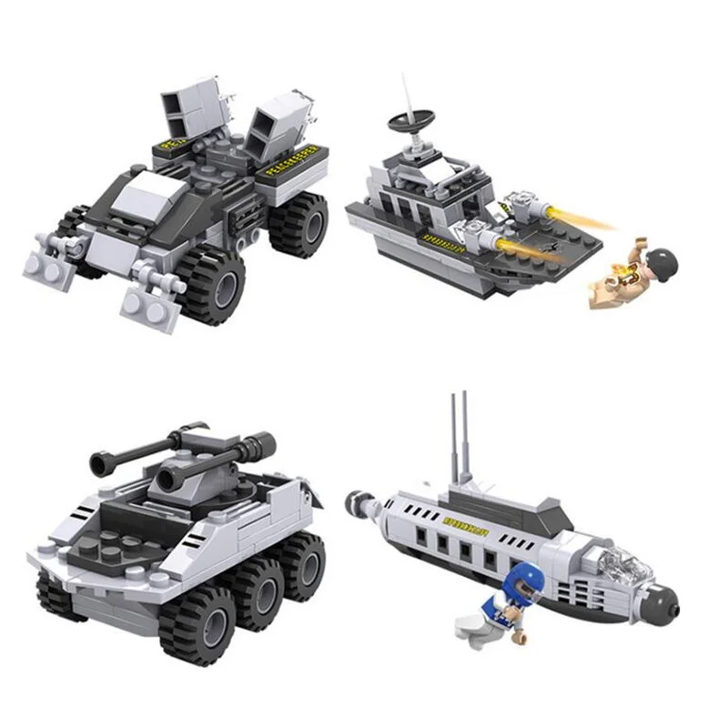 732 шт. 8 в 1 самолёт Кэрри кирпичи 25 моделей военный корабль DIY модель строительные