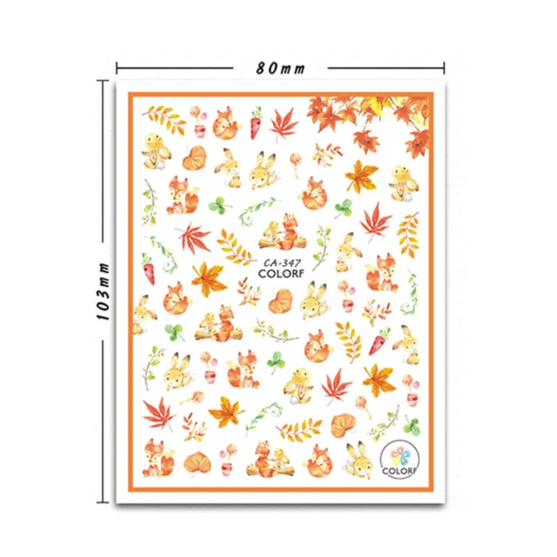 1 Sheet Fall Yellow Gold Sticker for Nails Summer Decals Sticker for Manicure DIY Summer Green Nail Stickers Sliders For Nails