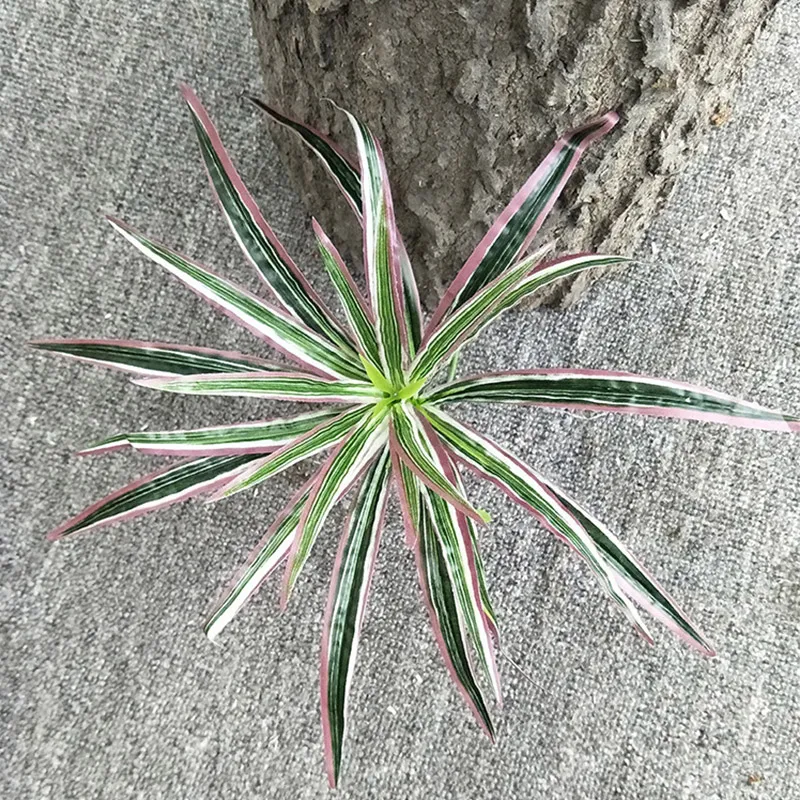 

30cm Artificial Palm Tree Tropical Coconut Grass Handle Plastic Green/Pink Leaves Real Touch Foliage For Home Office Decoration