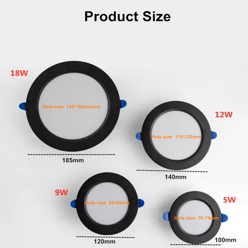 Round LED ultra-thin downlight embedded household 5W 9W 12W 18W living room aisle AC220V | Лампы и освещение