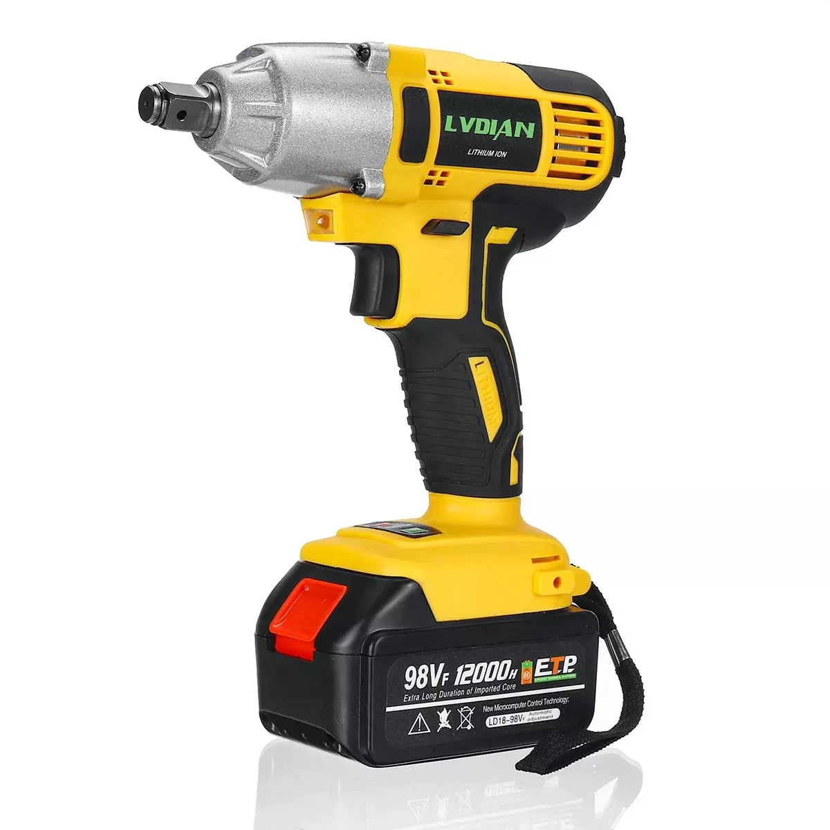 Шуруповерт ударный, 98VF, 320 нм, 12000 мА · ч, 110-240 В