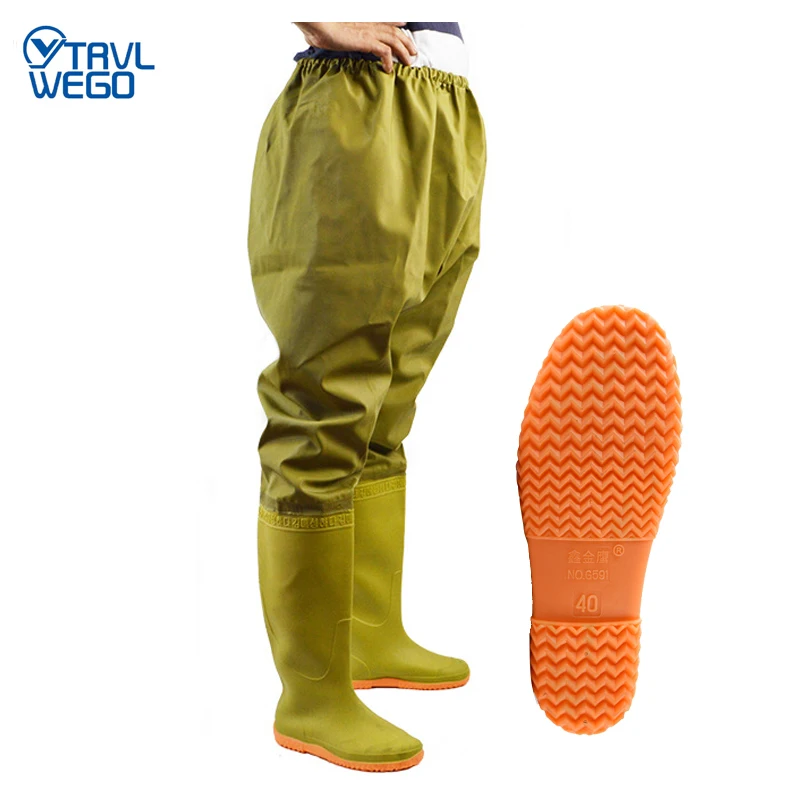 TRVLWEGO Catch Fish Clothes Hunting Wading Pants Transplanting Waterproof Suit Breathable Lace-Up Waders Overalls Trousers