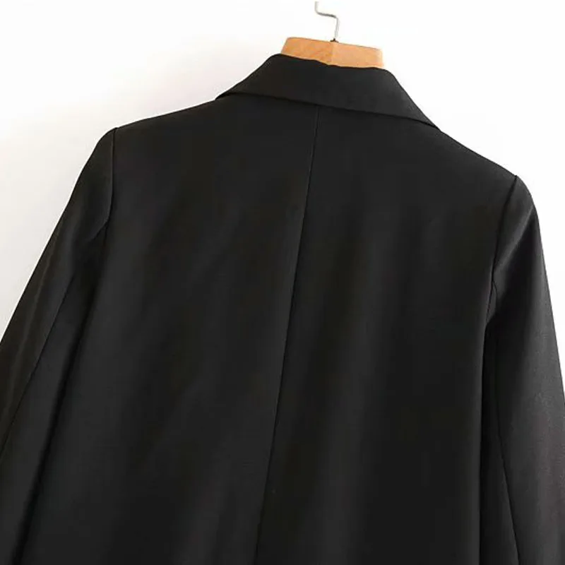 

Korean Style Lapel Double-breasted Simple Professional Female Jacket Long Sleeve Fashion Solid Color Sweet Women's Coat