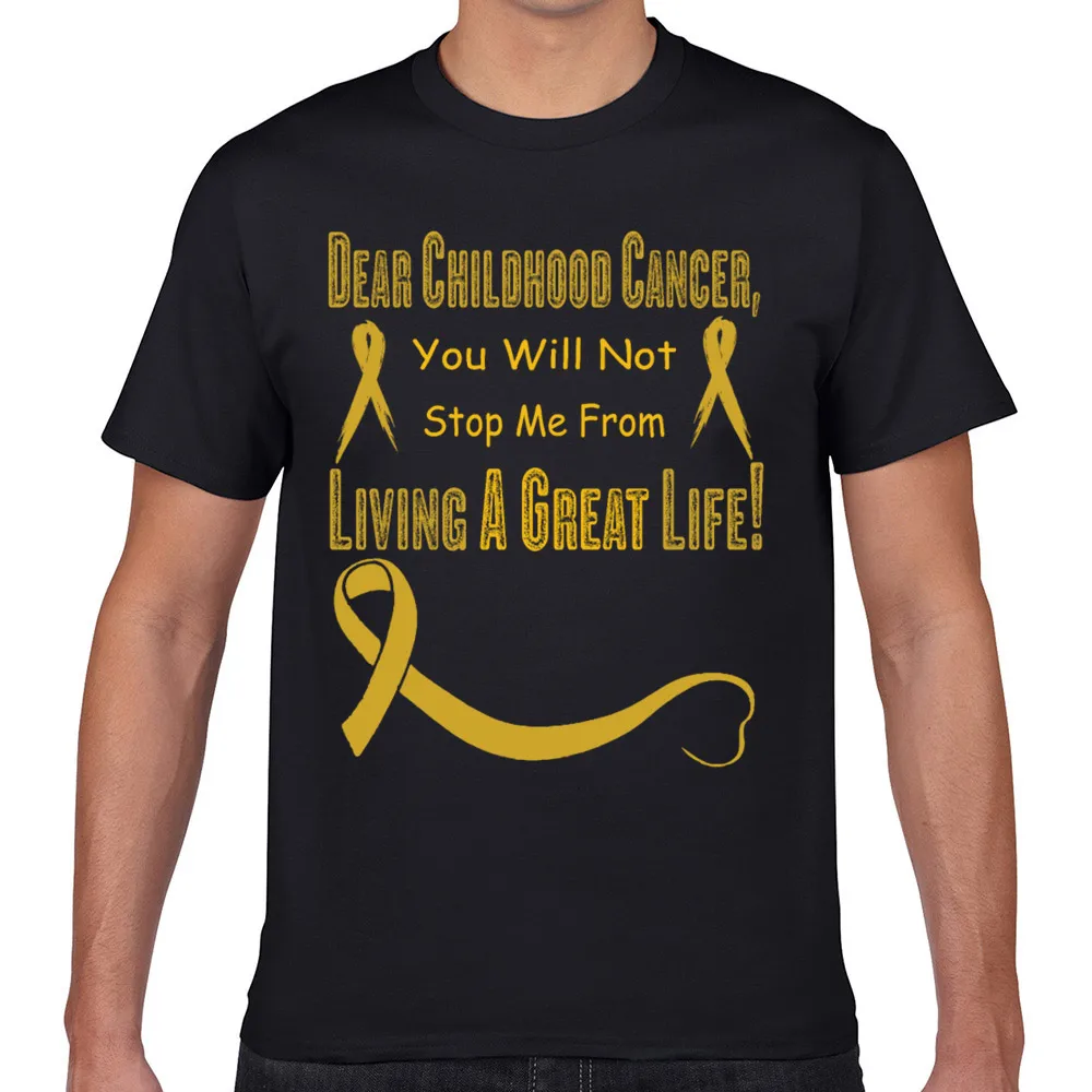 

Tops T Shirt Men childhood cancer awareness Fit Inscriptions Geek Print Male Tshirt XXXL