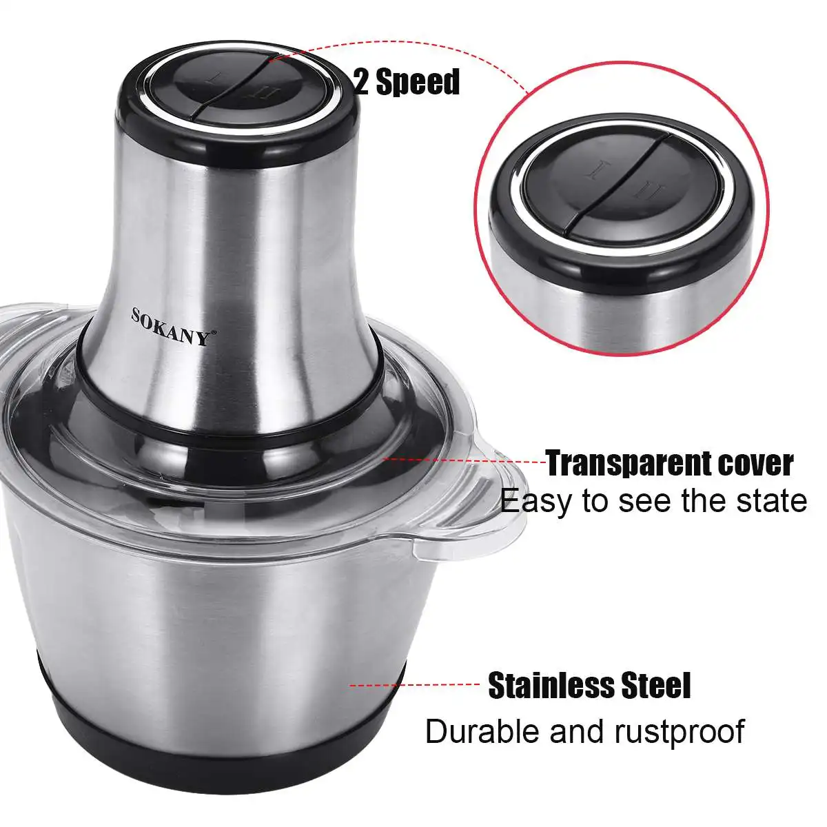 Мясорубка электрическая из нержавеющей стали 3 л 800 Вт скорости | Бытовая техника