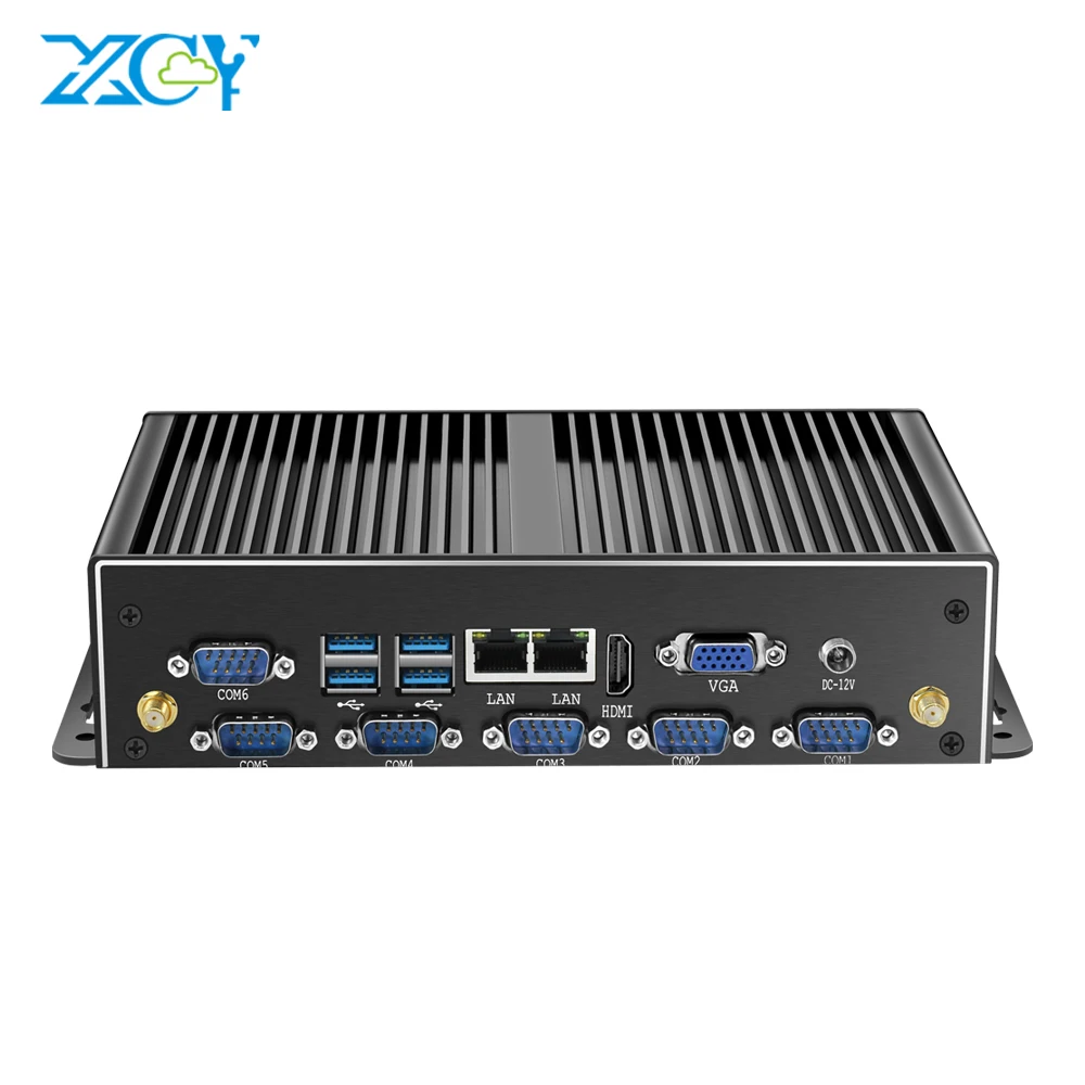 6* COM порт Core i7 5500U i5 4200U XCY мини-ПК Windows 10 Dual LAN HDMI 8* USB HTPC мини компьютер Celeron 2955U промышленный ПК