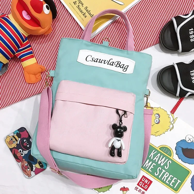 

Women's bag 2021 canvas bag Korean luxury student schoolbag ins elegant messenger bag Single Shoulder Bag Travel Backpack