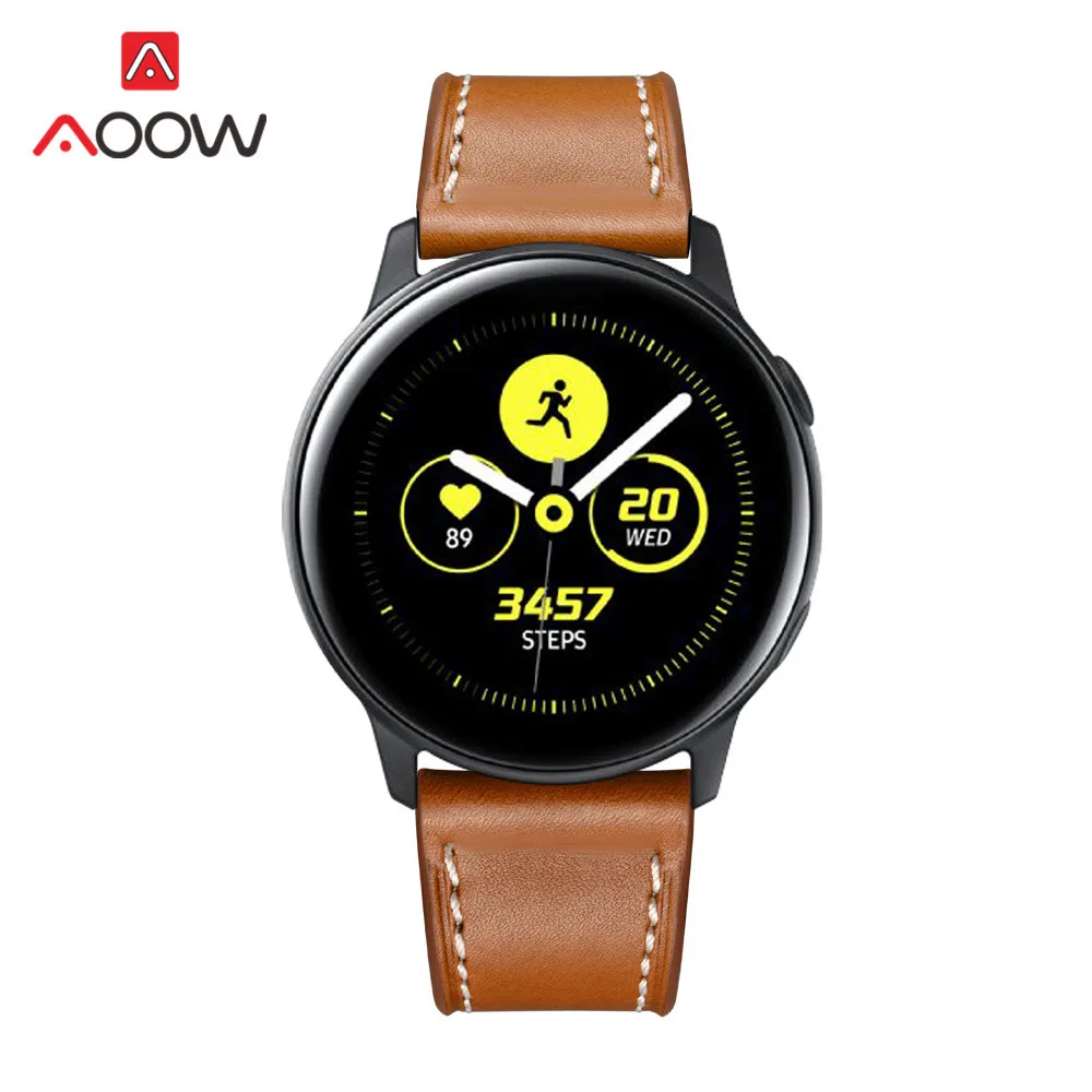 20 мм ремешок из натуральной кожи для samsung Galaxy Watch Active 42 мм gear S2 huawei Garmin vivoactive Amazfit BIP Молодежный браслет