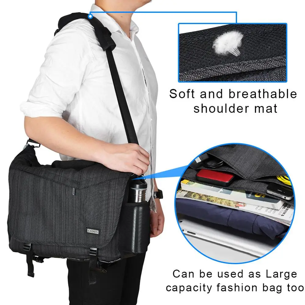 

CADeN Camera Bag Photography Sling Case DSLR Travel Shoulder Messenger Backpack With Rain Cover for Canon Nikon Sony Drone