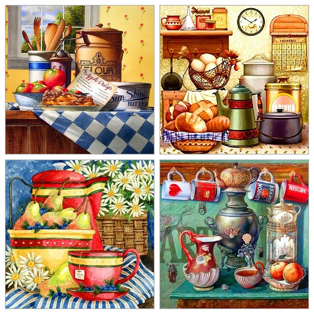 

5D DIY алмазная живопись, искусство, картина маслом, кухонная квадратная/кружевная инкрустация стразы, мозаика, вышивка крестиком, картина для...