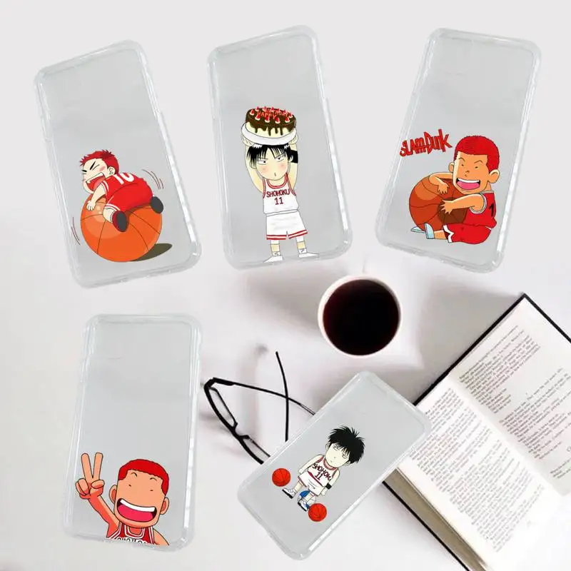 

Cartoon Slam Dunk basketball Phone Case Transparent soft For iphone 12 11 13 7 8 6 s plus x xs xr pro max mini