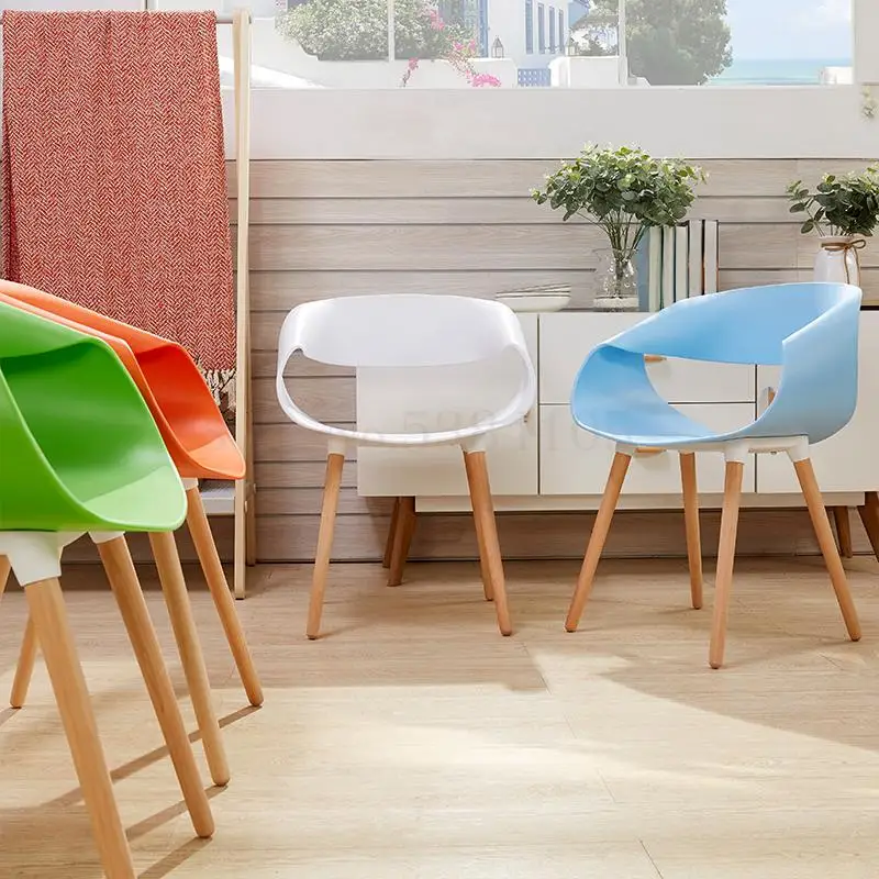 Белый стул креативный модный простой современный со спинкой офисный стол и