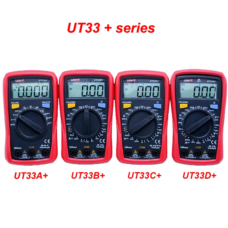 Цифровой мультиметр UT33A + UT33B UT33C UT33D тестер конденсатора вольтметр переменного