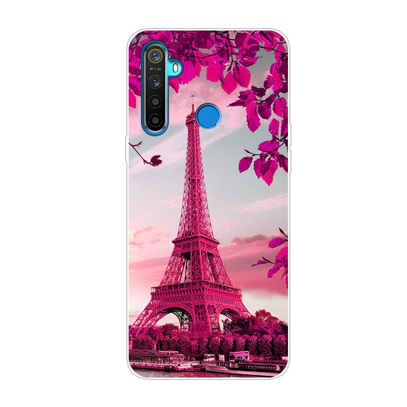 Темно-бордовый Силиконовый чехол для OPPO Realme 5 чехол милый Тигр мягкий ТПУ чехол для OPPO Realme Q задний Чехол Realme 5 Pro чехол для телефона s Capa - Цвет: Темно-бордовый