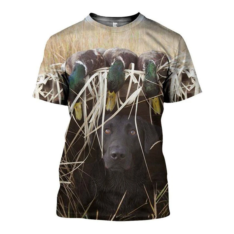 

Oversized men's 3D printed hoodie hunting animal duck print short sleeve T-shirt fashion clothing 2022 new