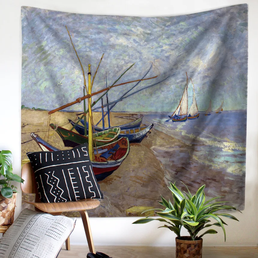 Гобелен с абстрактным рисунком настенный водным цветным узором Psychedelic