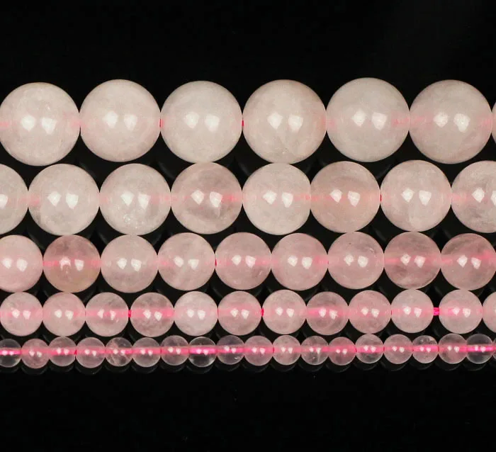 Бусины из натурального камня розовый кварцевый кристалл круглые бусины 15