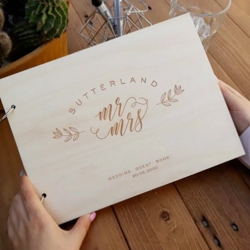 Современная Свадебная Гостевая книга деревянная для свадьбы