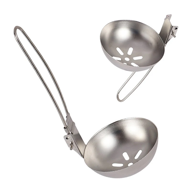 

Складная ложка из нержавеющей стали, посуда для отдыха на открытом воздухе, пикника, кемпинга, складная посуда, ложка со шлицем и складной ру...