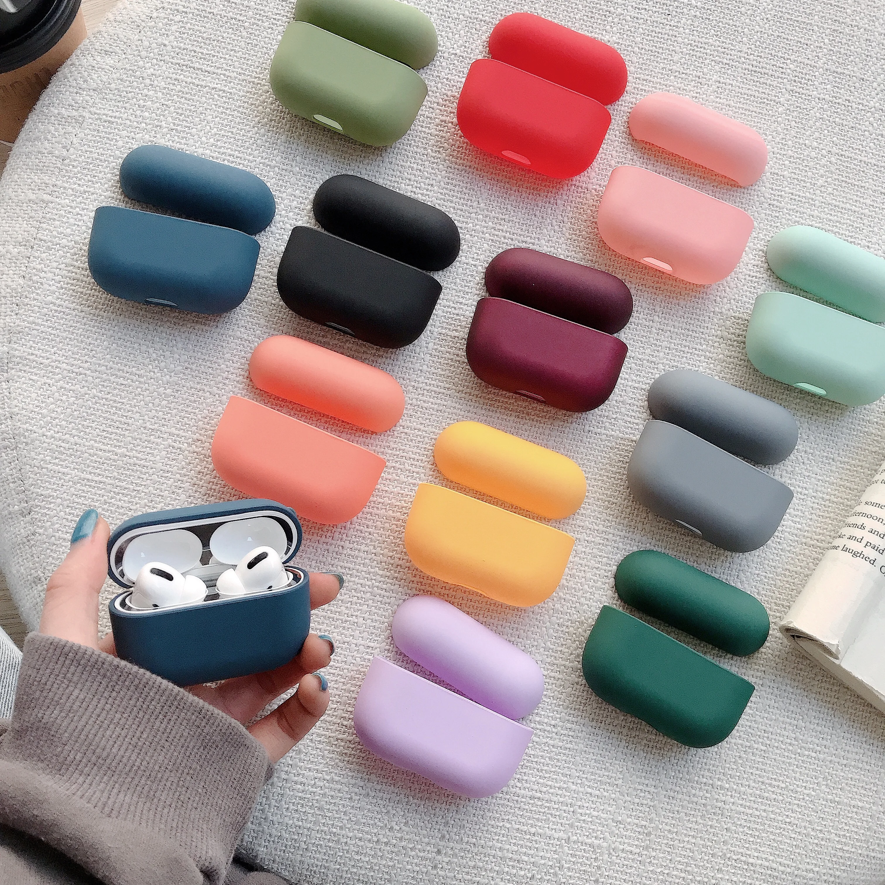 

Original Case For Apple Airpods Pro Wireless Bluetooth Earphone Case Candy Color Box For AirPod Pro 3 Cute Hard Protective Cover