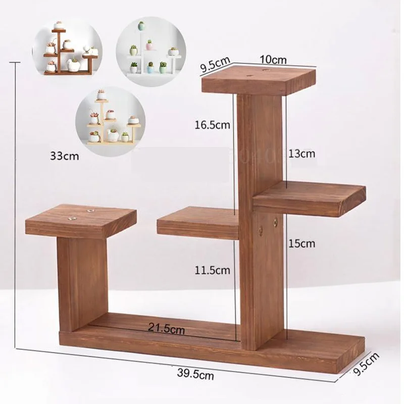 Твердая древесина настольная подставка для цветов помещений многослойная