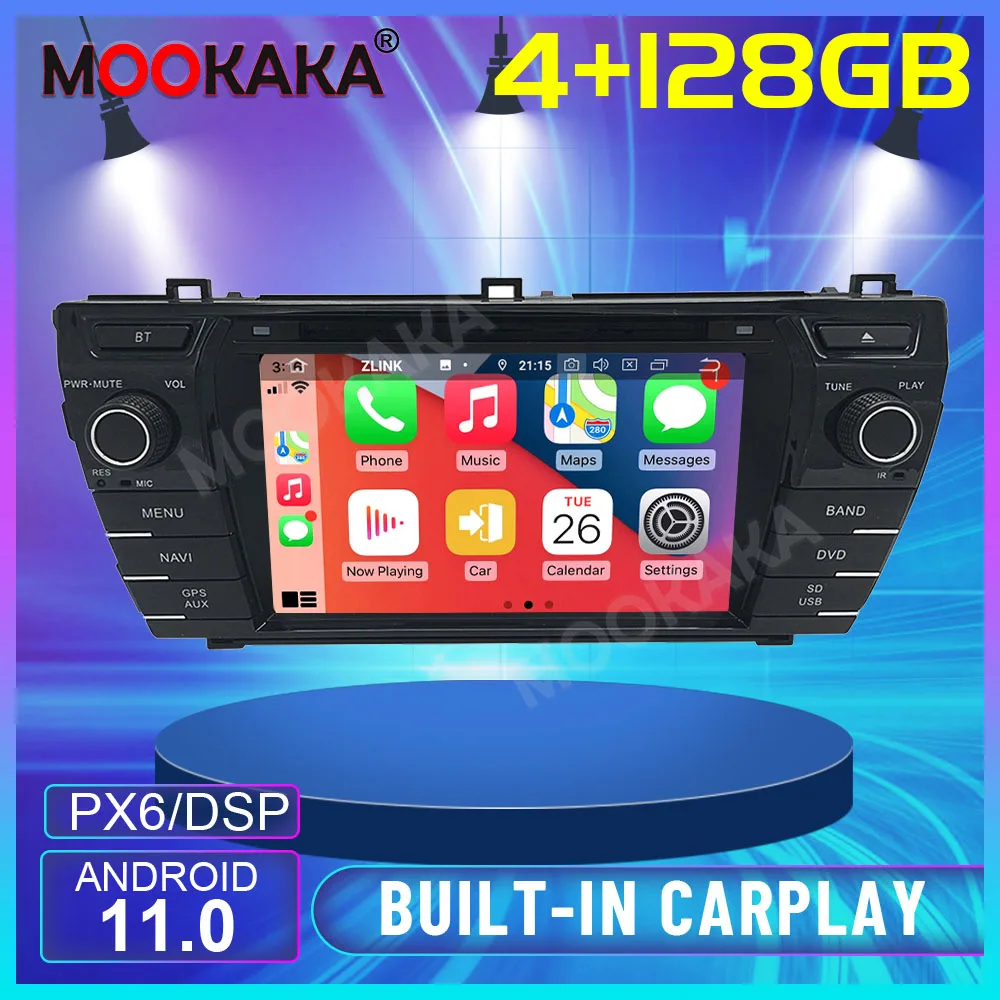 

Android 11 4G+128G For Toyota Corolla 2013-2016 Car DVD GPS Multimedia Player Navigation Auto radio stereo tape Recorder CARPLAY
