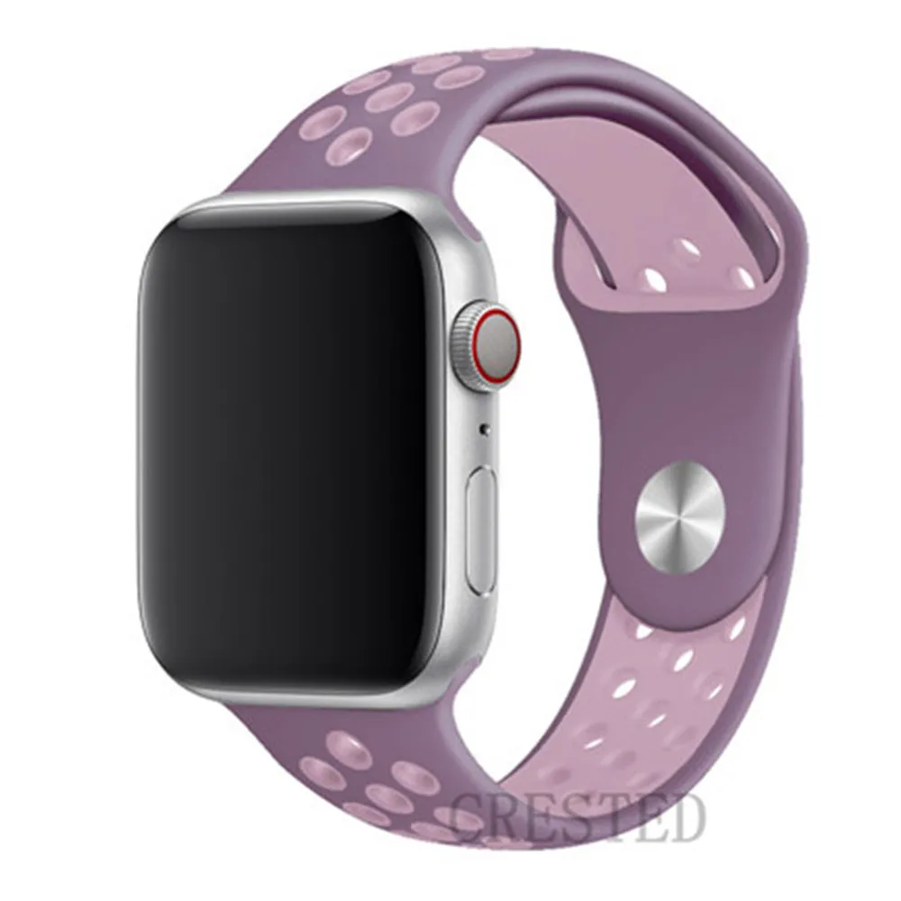 Ремешок для apple watch 5 4 3 ремешок 44 мм/40 мм iwatch ремешок 5 42 мм/38 мм correa силиконовый браслет аксессуары для часов - Цвет ремешка: violet fog 18
