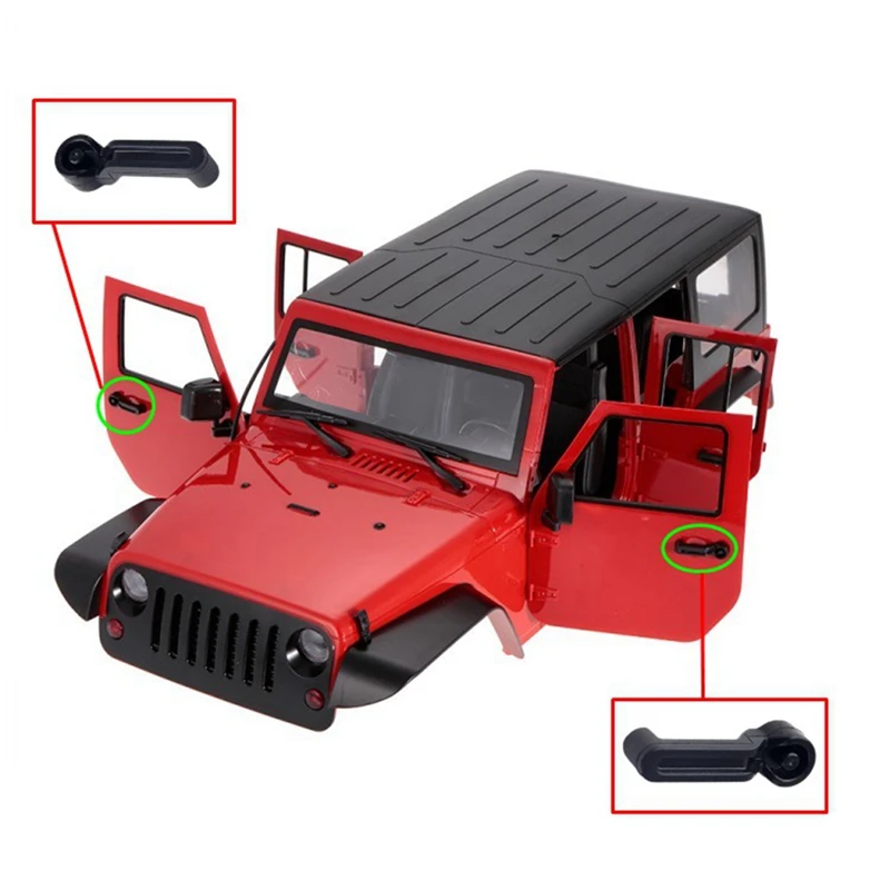 

4PCS Plastic Door Handle for 1/10 RC Crawler Car Axial SCX10 & SCX10 II 90046 90047 Jeep Wrangler TRX4 RC4WD Parts