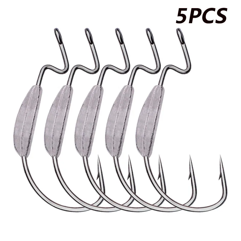 

5Pcs/Bag High Carbon Steel Soft Insect Lures Worm Hooks Crank Fishing Hooks