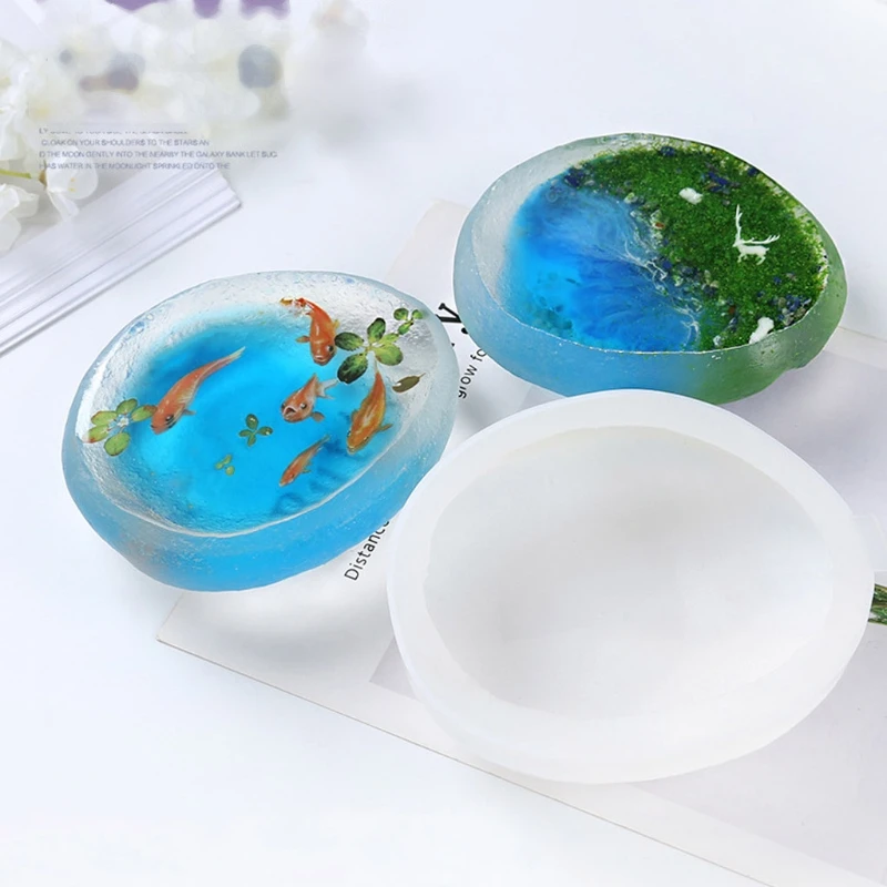 

2021 New DIY Natural Stone Shape Resin Art Molds Vivid Goldfish Home Decor Ornament Molds