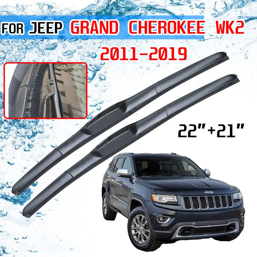 

For Jeep Grand Cherokee WK2 2011 2012 2013 2014 2015 2016 2017 2018 2019 Accessories Front Wiper Blade Brushes for Car U J Hook