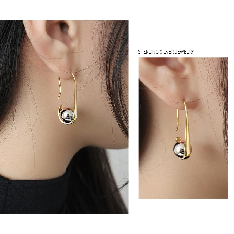 Женские серьги-подвески из серебра 925 пробы с U-образным крючком | Украшения и