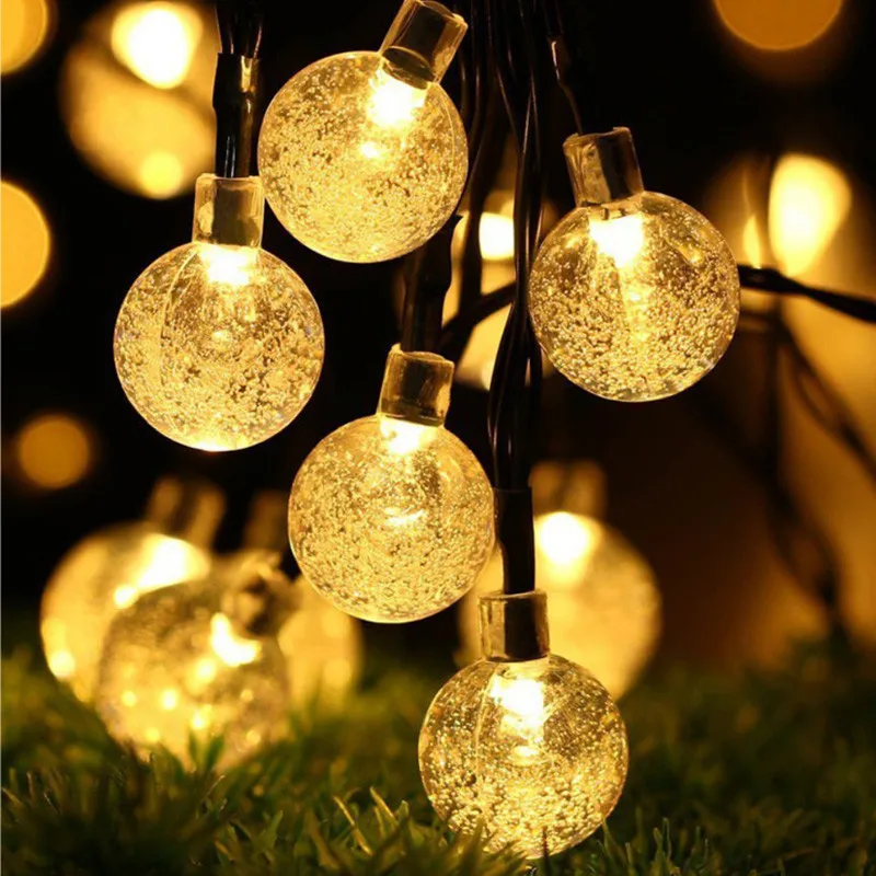 

20/50 LEDS Crystal Ball Solar Lamp Power Christmas LED String Fairy Lights Solar Garlands for Outdoor Wedding Party Decor natal