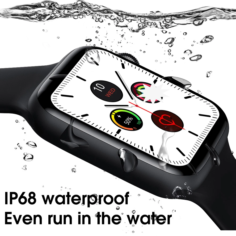 iwo w46 smart watch ip68 waterproof swimming bluetooth wireless charging ecg heart rate sport men smartwatch pk w26 iwo 12 8 13 free global shipping