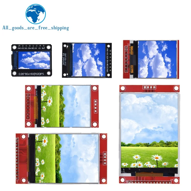 Цветной экран TFT 0,96/1,3/1,44/1,8/2,4/2,8/3,5 дюйма, модуль ЖК-дисплея без OLED-привода, интерфейс SPI для Arduino ST7735 ILI9341