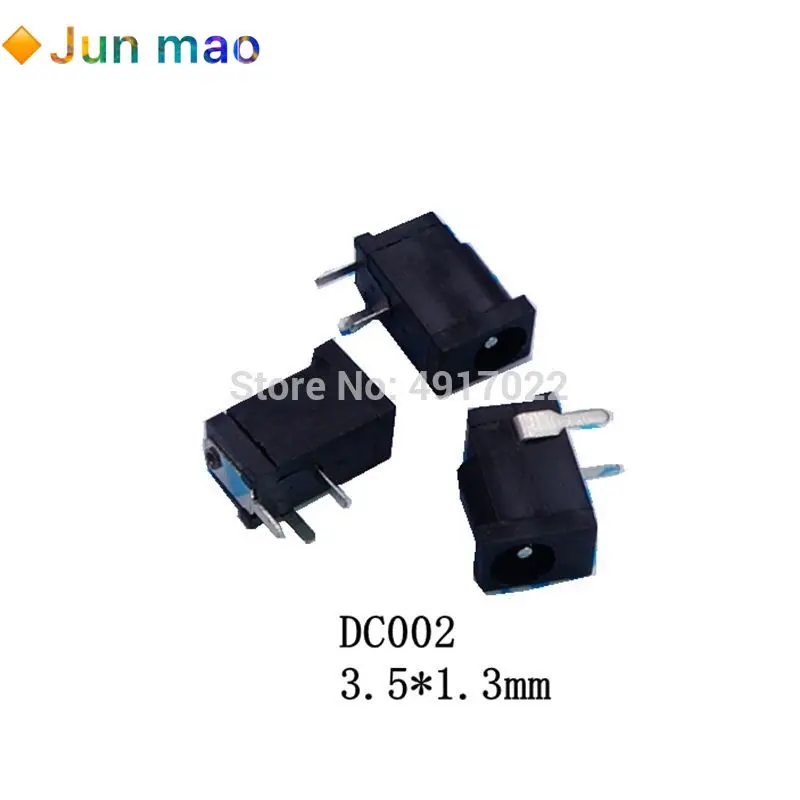 20 шт. DC 002 3 5*1 1A 30 в черный разъем питания постоянного тока Разъем DC002 мм 1 для мини 5x1