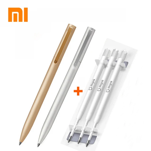 Original Xiaomi Metal Sign Pen Mi pen 0.5mm Switzerland Refill Blue/Black/Red ink Signing pens for school Office ballpoint pen