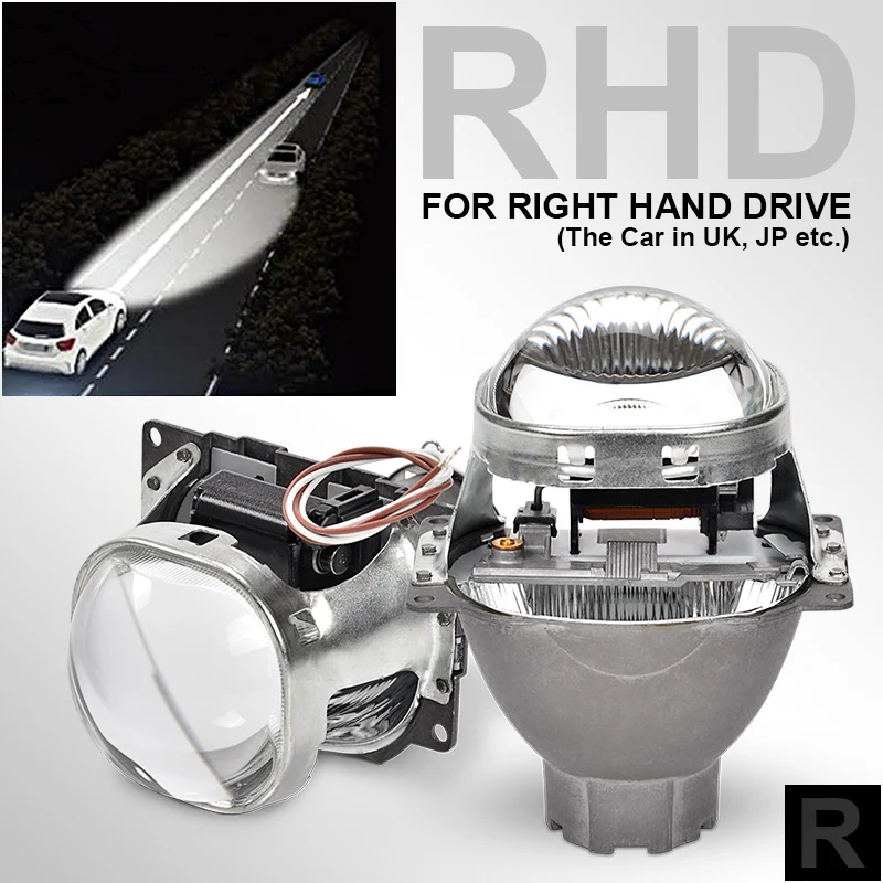 Right Hand Driver 3,0 дюймов H7 Q5 Bi Xenon HID объектив проектора металлический держатель для H7 комплект ксеноновых ламп Автомобильные фары линзы Стайлинг ремонт аксессуары - Цвет: Right Hand Driver