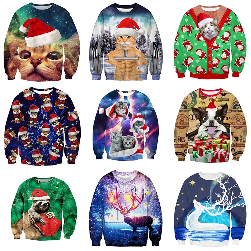 Новый Забавный Уродливый Рождественский свитер унисекс для мужчин и женщин