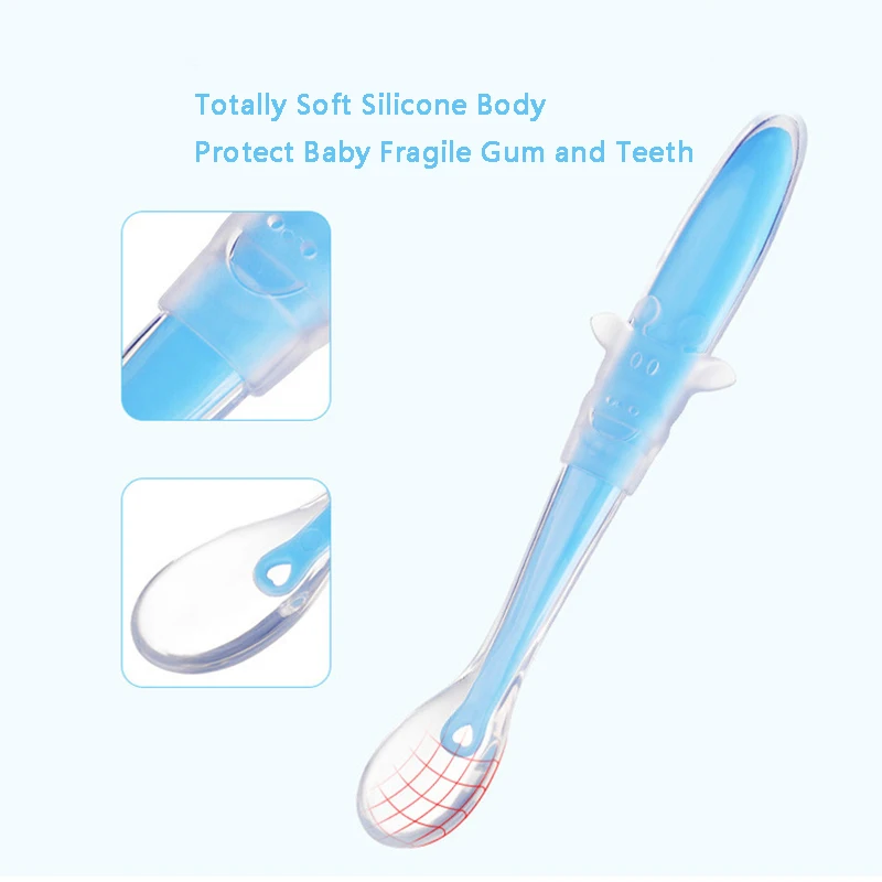 Антиразрывная силиконовая ложка для малышей ложки кормления обучающая посуда