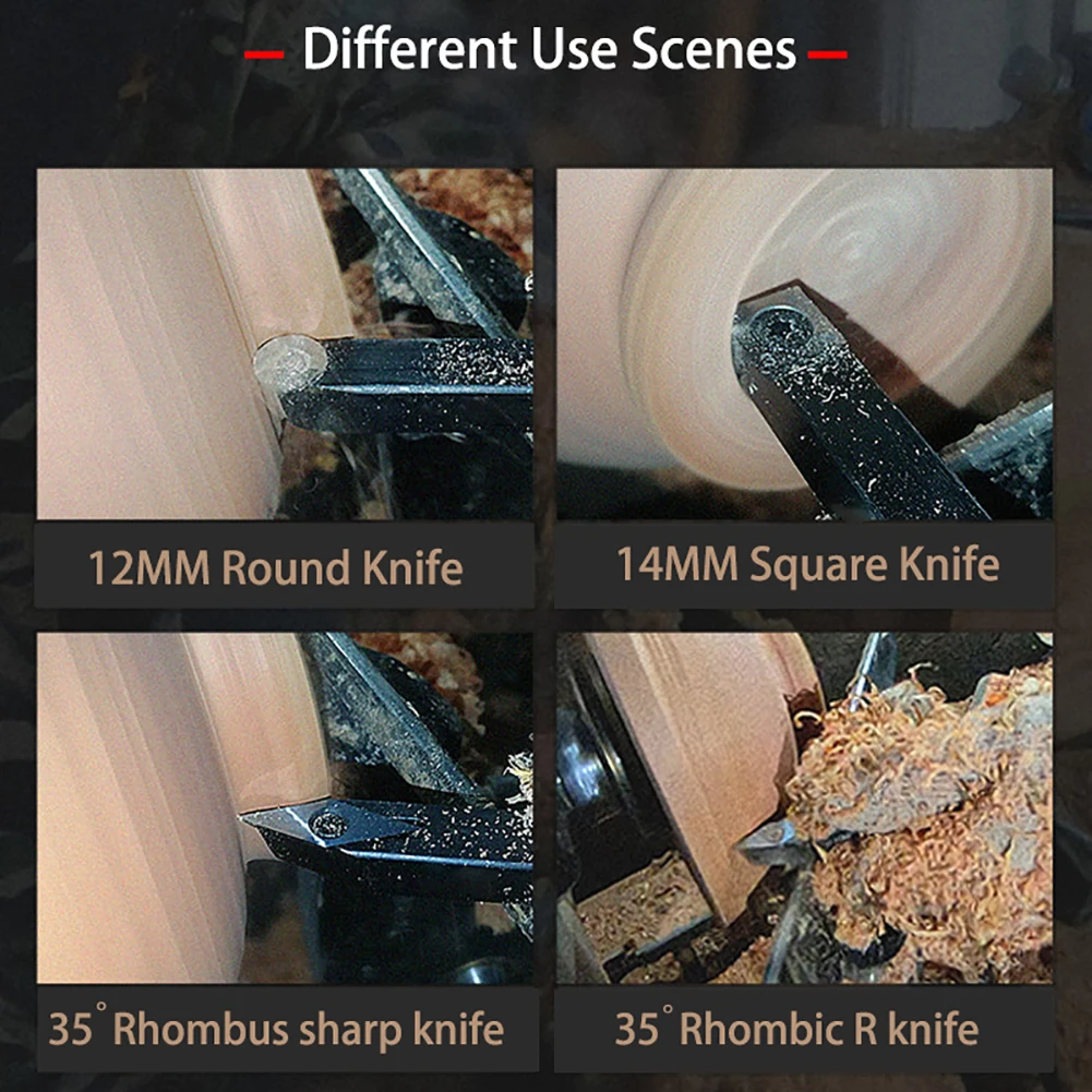 

5Pcs/Set Wood Turning Tool Chisel Changeable Tungsten Carbide Blades Tip Lathe Tool Insert Cutter Can Match Woodworking Tool