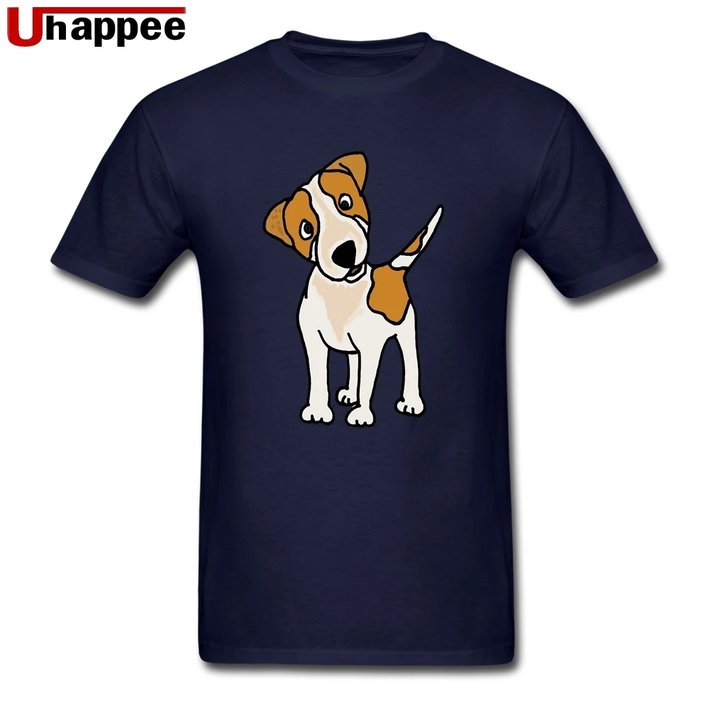 Прохладный забавный щенок Джек Рассел терьер футболки высокий парень 1980 рубашки