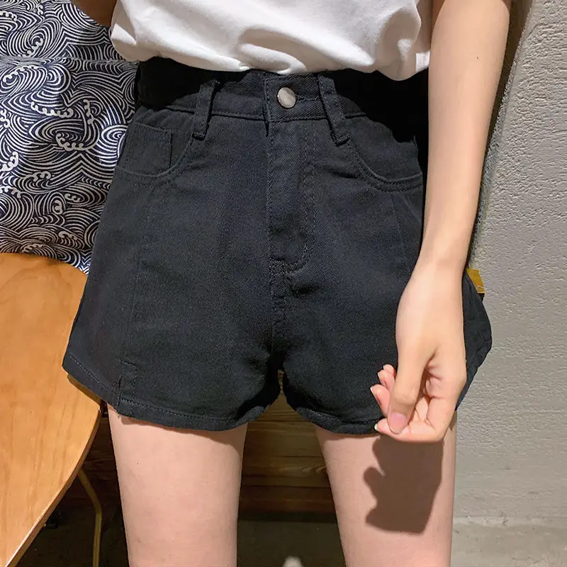 

High waist denim shorts for female summer students