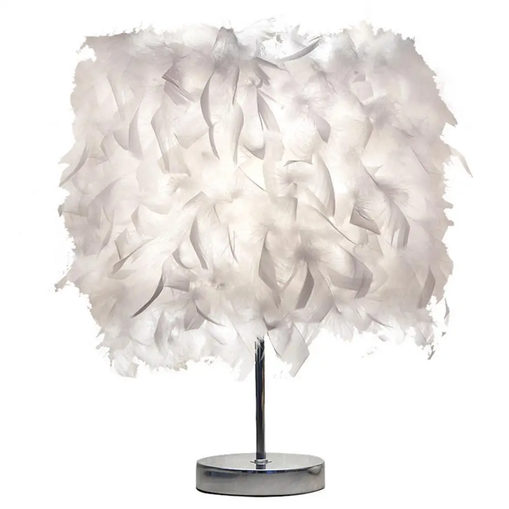 

Feather Table Lamp Romantic E27 Living Room Bedside Bedroom House Dining Room Decoration Light Home Lighting European-Style